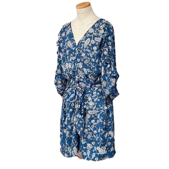 Boutique Romper Ruffled Sleeves Paisley Blue Size 1X - Picture 2 of 16